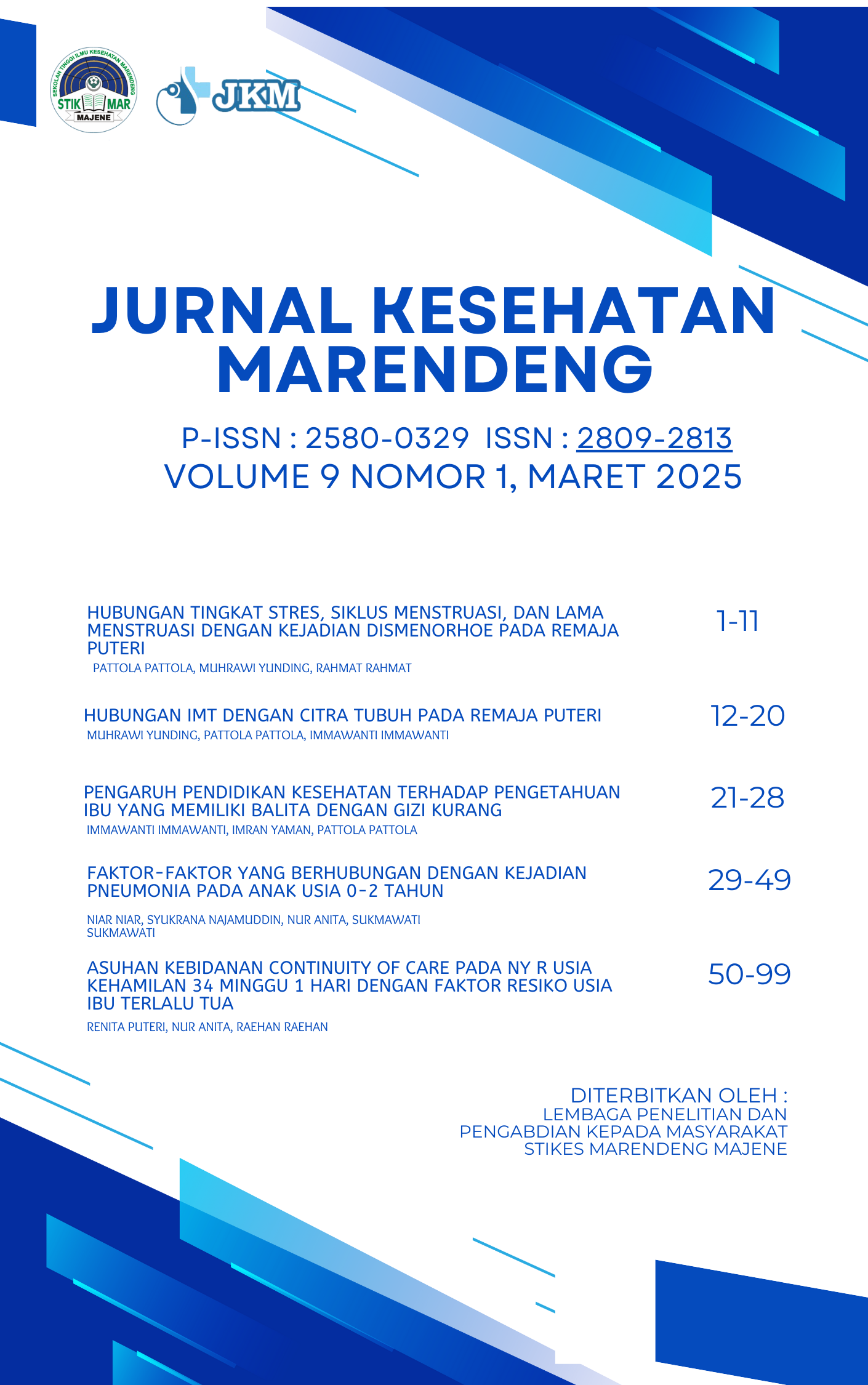 					View Vol. 9 No. 1 (2025): JURNAL KESEHATAN MARENDENG 
				
