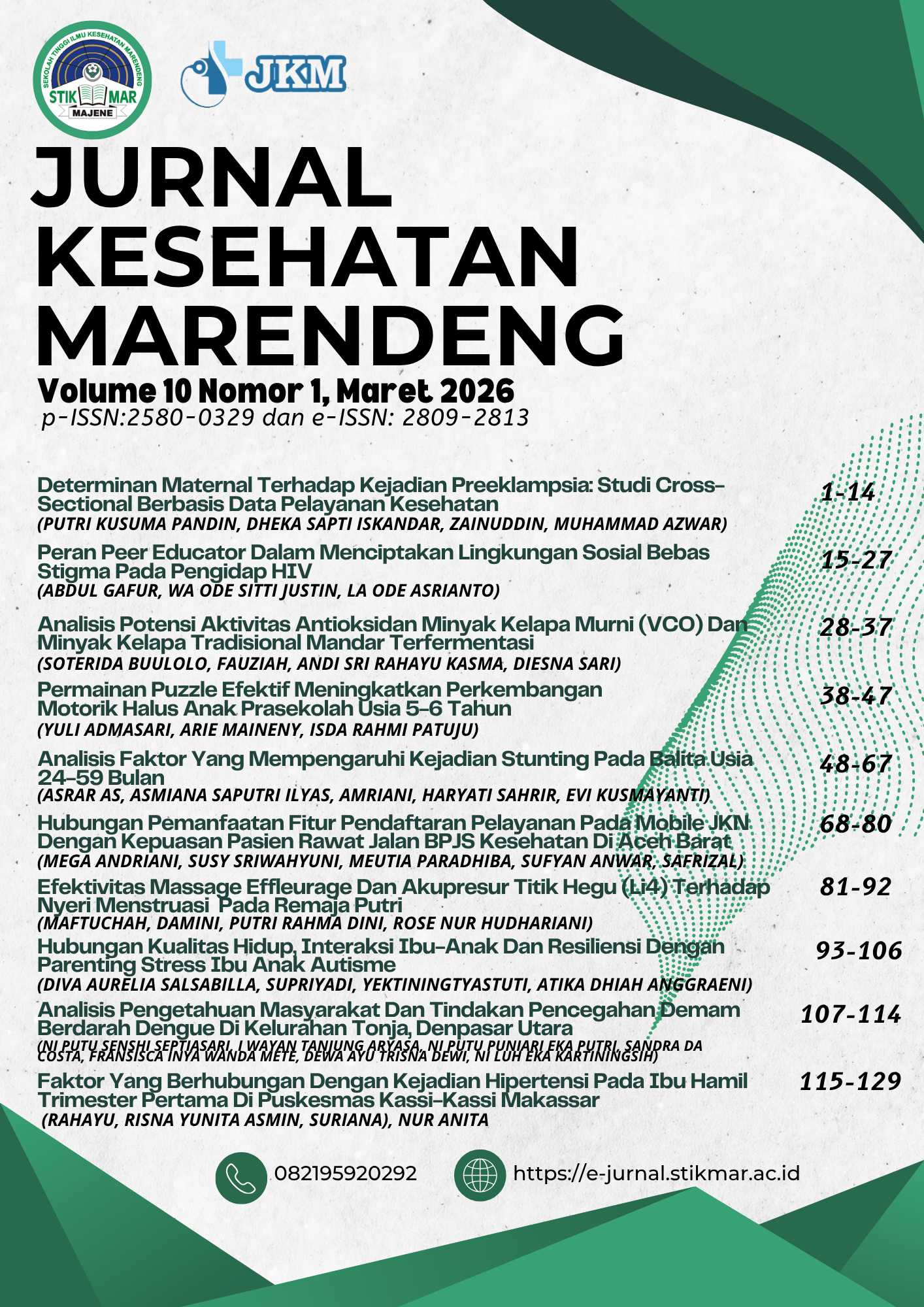 					View Vol. 10 No. 1 (2026): JURNAL KESEHATAN MARENDENG
				
